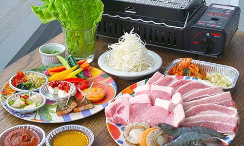 網焼きサムギョプサル+牛・ラム・合鴨BBQ/90分全ドリンク飲み放題セット