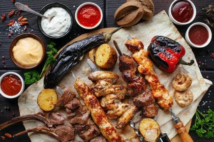 【人気No.1グランピングBBQ食べ放題(チーズフォンデュ+タコス付)】2.5H＋飲み放題付き