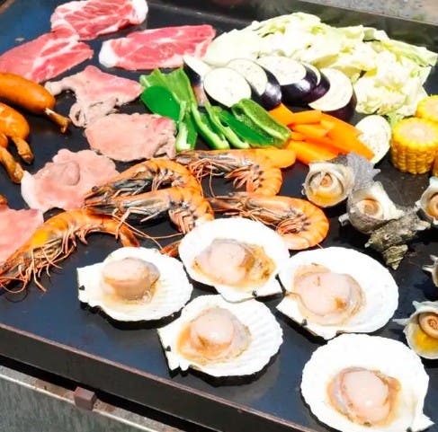VIP豪華な海鮮付きBBQコース/2時間飲み放題付き