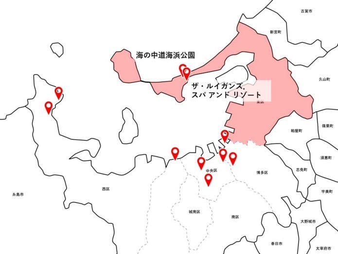 福岡市東区のBBQ地図