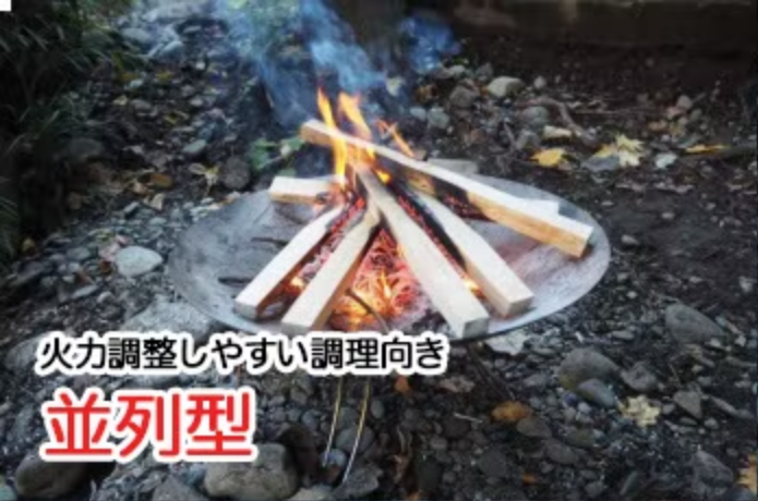 並列型で焚き火