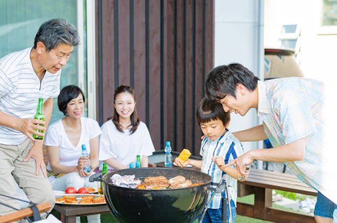 親子３代でバーベキュー