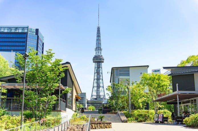 中部電力ミライタワーとその周辺